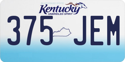 KY license plate 375JEM