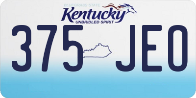 KY license plate 375JEO