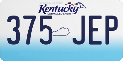 KY license plate 375JEP