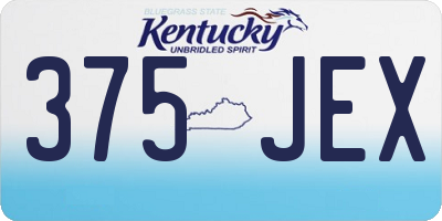 KY license plate 375JEX
