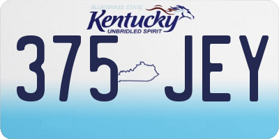 KY license plate 375JEY