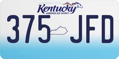 KY license plate 375JFD
