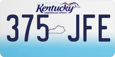 KY license plate 375JFE