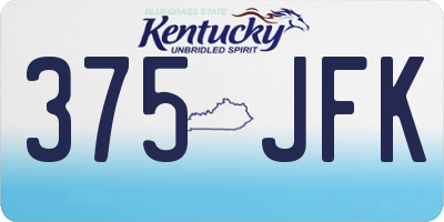 KY license plate 375JFK