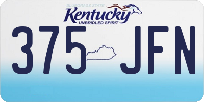 KY license plate 375JFN