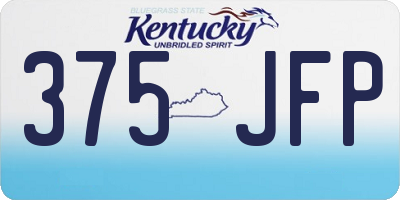 KY license plate 375JFP