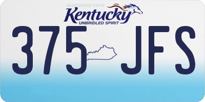 KY license plate 375JFS