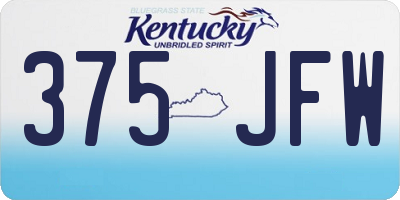 KY license plate 375JFW