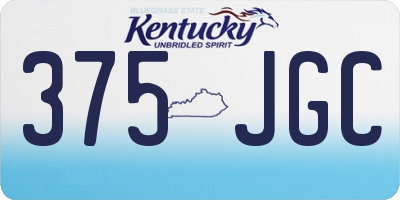 KY license plate 375JGC