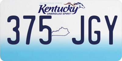 KY license plate 375JGY
