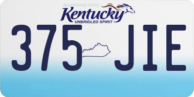 KY license plate 375JIE
