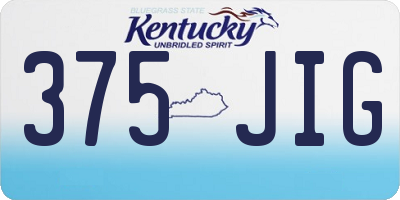 KY license plate 375JIG
