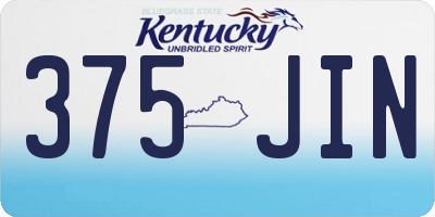 KY license plate 375JIN