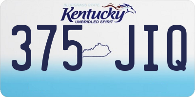 KY license plate 375JIQ
