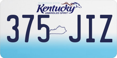 KY license plate 375JIZ