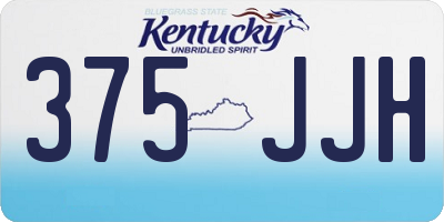 KY license plate 375JJH