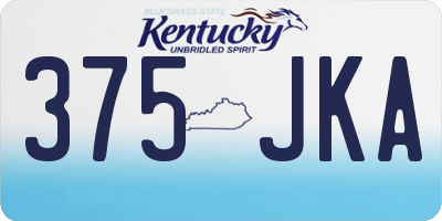KY license plate 375JKA