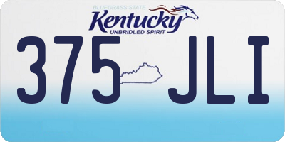 KY license plate 375JLI