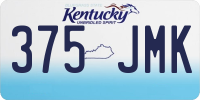 KY license plate 375JMK