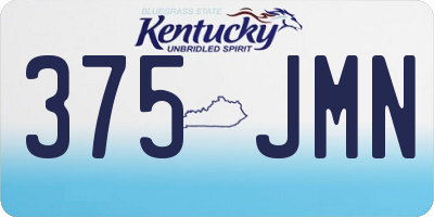 KY license plate 375JMN