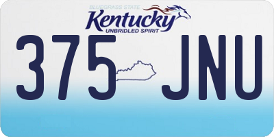 KY license plate 375JNU
