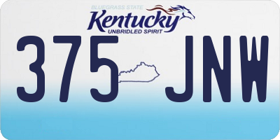 KY license plate 375JNW