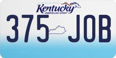 KY license plate 375JOB