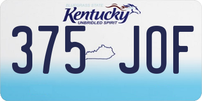 KY license plate 375JOF