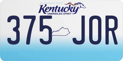 KY license plate 375JOR