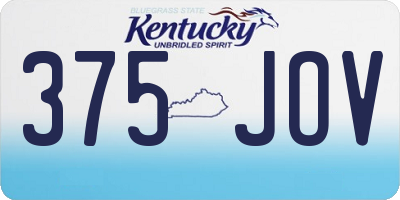 KY license plate 375JOV