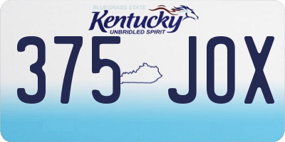 KY license plate 375JOX