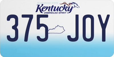 KY license plate 375JOY