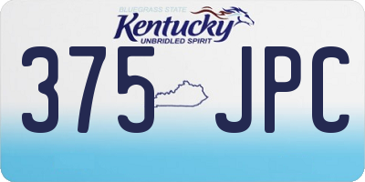 KY license plate 375JPC
