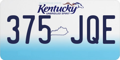 KY license plate 375JQE