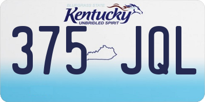 KY license plate 375JQL