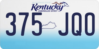 KY license plate 375JQO