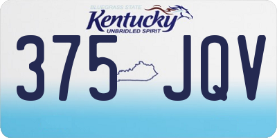 KY license plate 375JQV