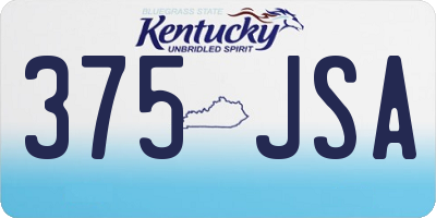 KY license plate 375JSA