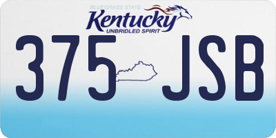 KY license plate 375JSB