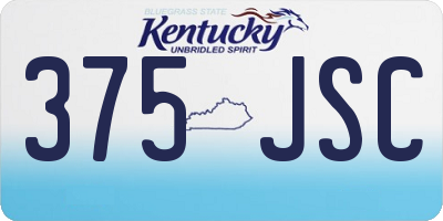 KY license plate 375JSC