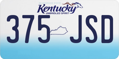 KY license plate 375JSD