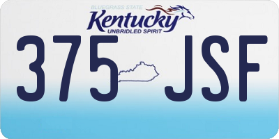 KY license plate 375JSF