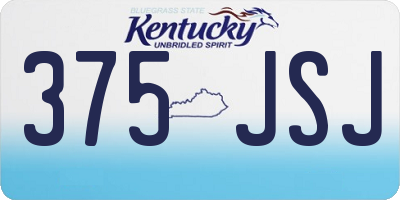 KY license plate 375JSJ