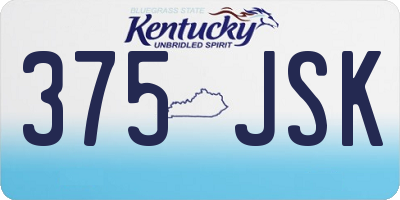 KY license plate 375JSK