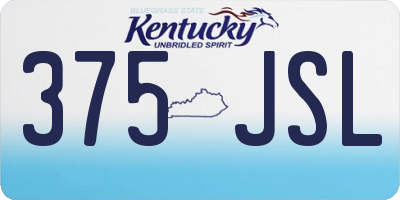 KY license plate 375JSL