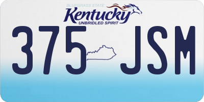 KY license plate 375JSM