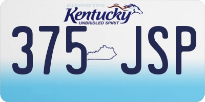 KY license plate 375JSP