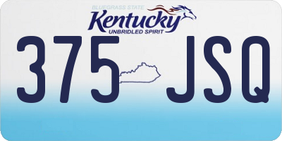 KY license plate 375JSQ