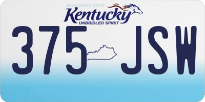 KY license plate 375JSW