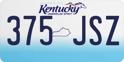 KY license plate 375JSZ